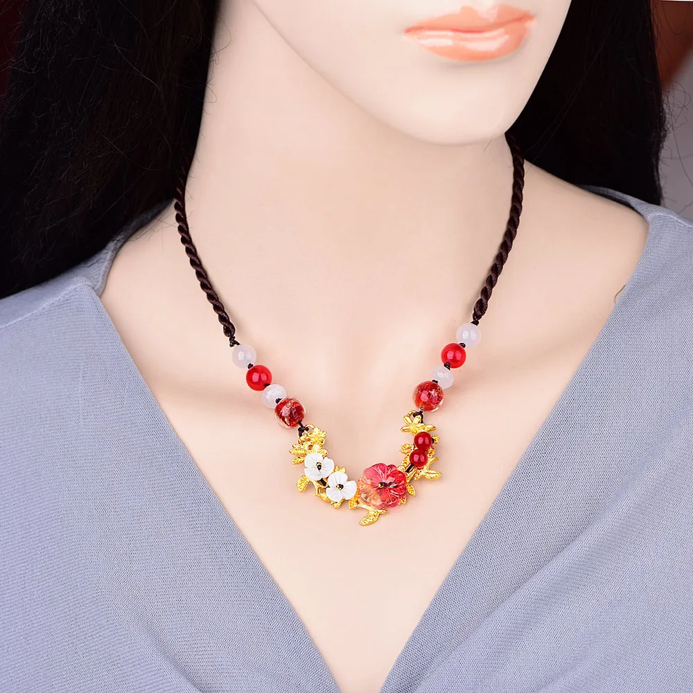 Оригинальное этническое ожерелье ручной работы цепочка до ключиц аксессуары для