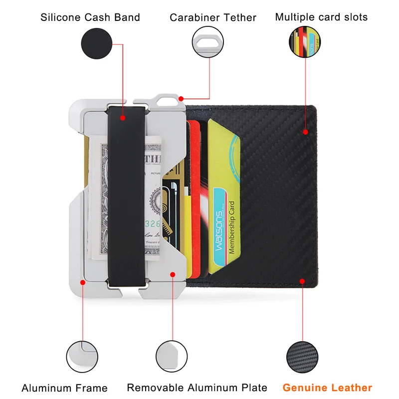 Rfid Natural Genuine Leather Card Holder Men Wallets Mini Wallet Money Bag Purses Male Slim Thin Purse Magsafe Metal Smart Walet | Багаж и