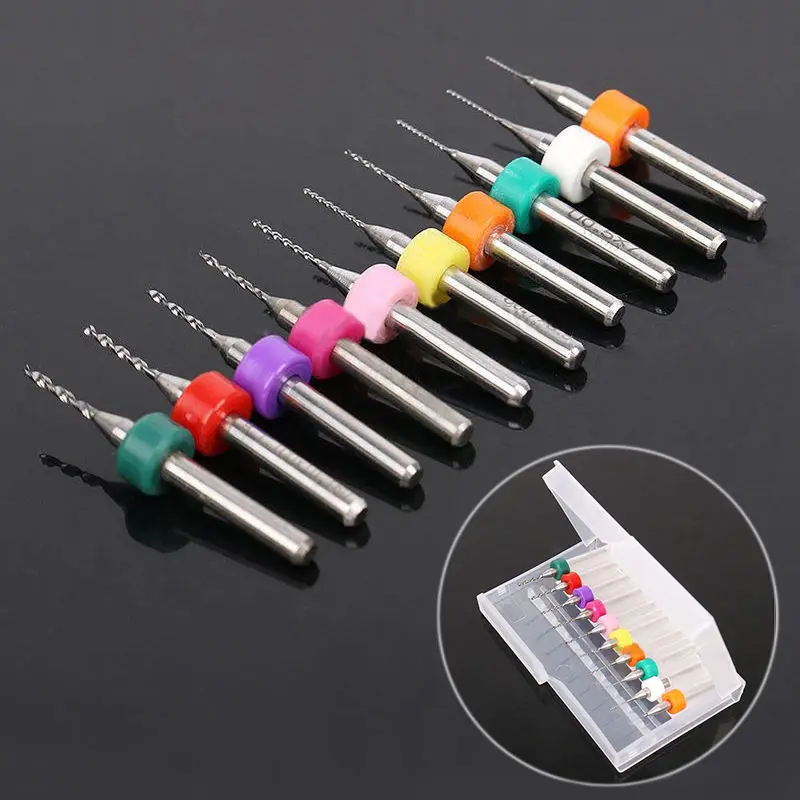 

10Pcs Mini Mirco 0.1mm-1.0mm New PCB Print Circuit Board CNC Drill Bits Tools