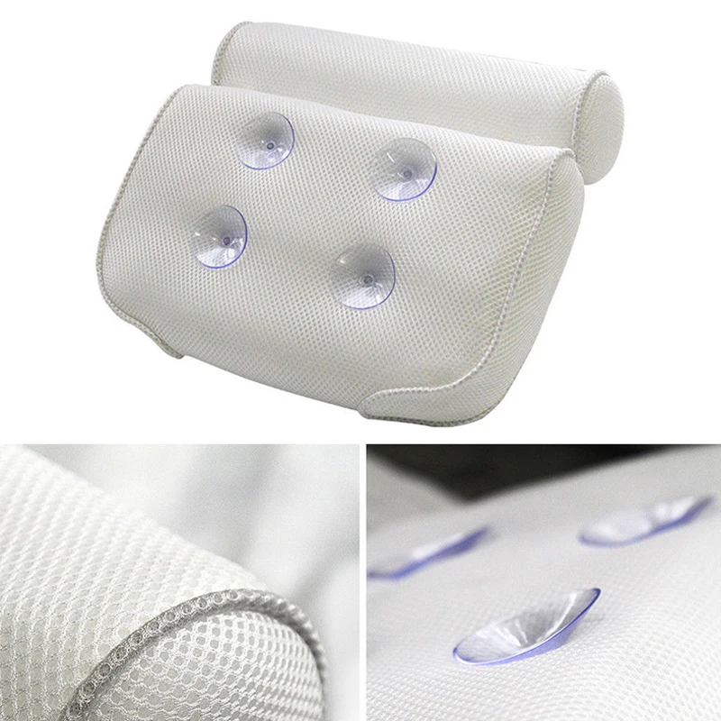 

Bath Pillow Soft Waterproof SPA Headrest Bathtub Pillow With Backrest Suction Cup Neck Cushion Bathroom Accessories