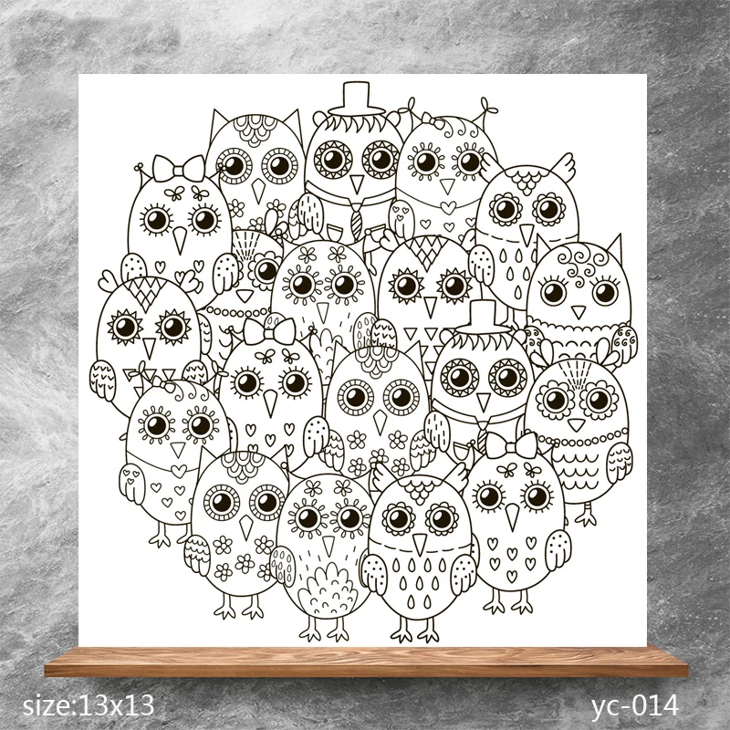

ZhuoAng Cute owl Clear Stamps/Silicone Transparent Seals for DIY scrapbooking photo album Clear Stamps
