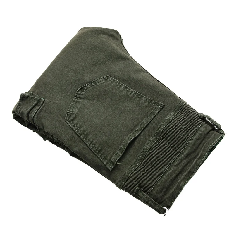 Цвета: зеленый черный джинсовые мужские байкерские джинсы скинни 2021 Runway Distressed