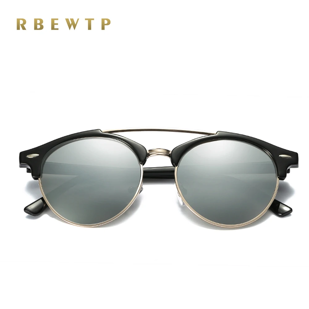 RBEWTP брендовые круглые поляризованные мужские солнцезащитные очки фирменный