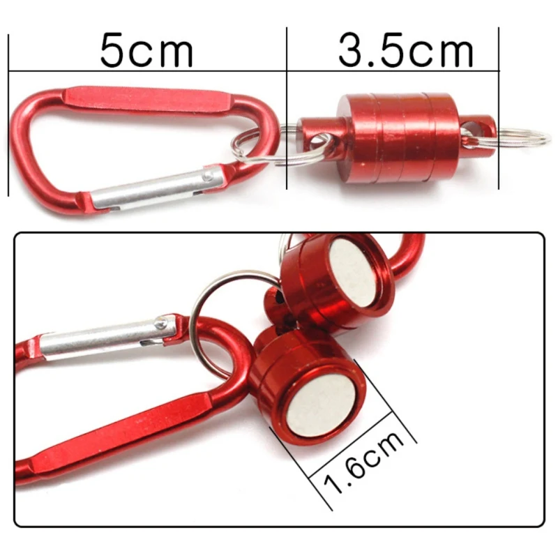 Удобный спиральный ремешок для рыбалки прочный магнитный карабин портативный