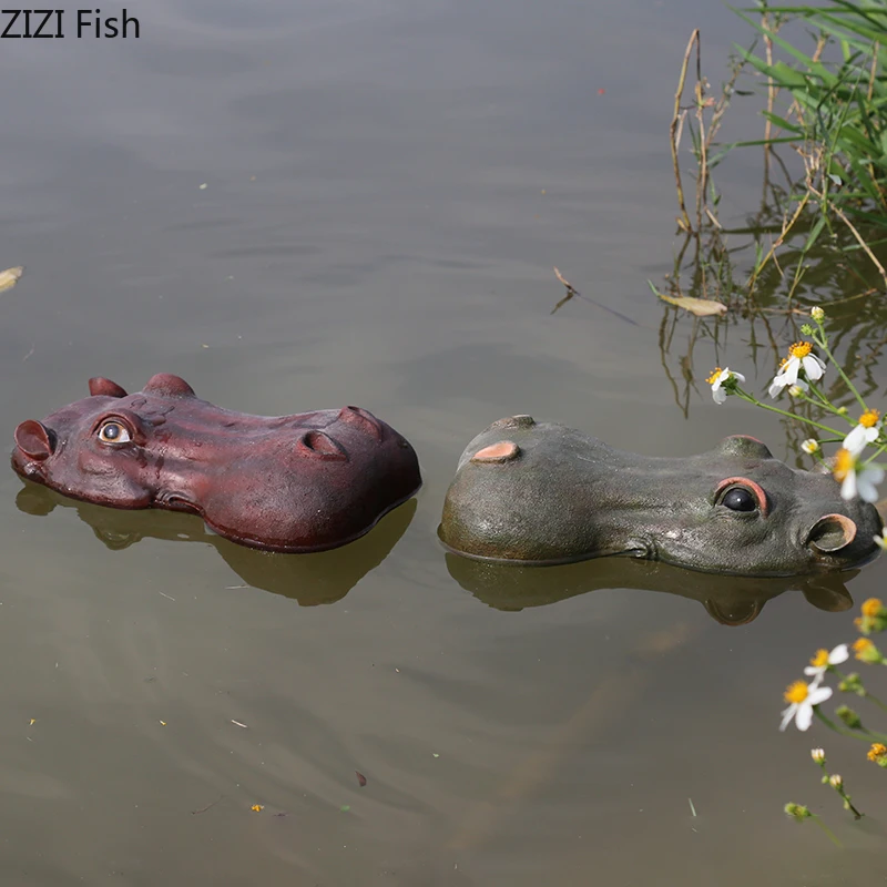 Outdoor Decor Simulation Crocodile Hippopotamus Head Garden Decoration Resin Animal Pond Adornment Courtyard Landscape Crafts | Дом и сад