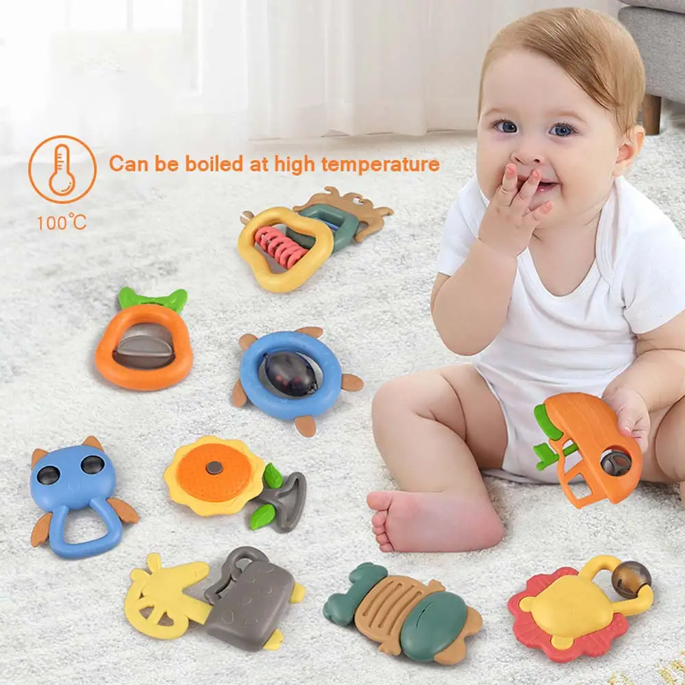 

4/6/10 pcs set DIY Baby Rattle kit DIY Plush Hanging Baby Mobile Bell Kid Toy Holder Educational Crib Mobile Baby Teether Toy