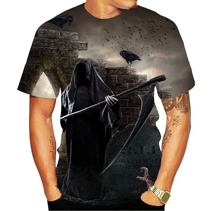 Мужская футболка ужасная новая мужская с коротким рукавом 3D компрессионная для