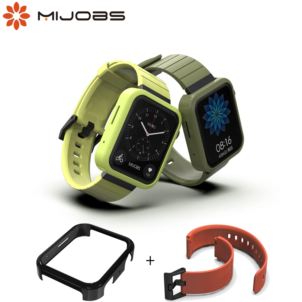 

Ремешок и защитный чехол для часов Xiaomi Mi, силиконовые смарт-ремешки, сменный Браслет, защитный чехол, бампер для часов Mi