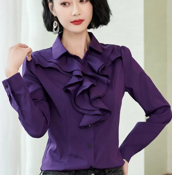 

Elegant Slim Long Sleeve OL Shirt Women Haut Femme Blusa Office lady Blouse Women 2020 Sring Summer Women Tops and Blouses