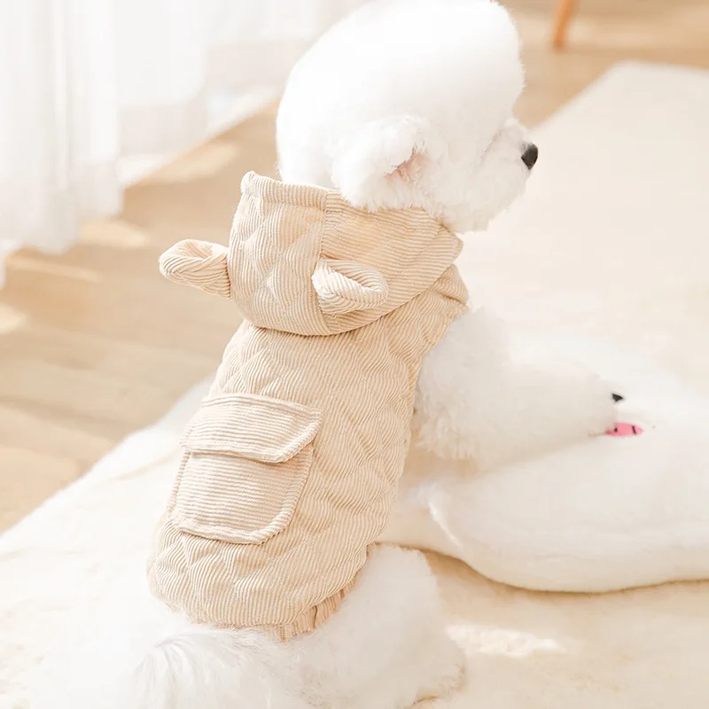 

Autumn Winter Hooded Suit Cotton Clothes Dogs Warm Clothes For Small And Medium Sized Dogs