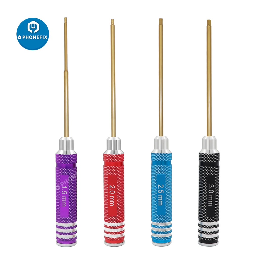 

4pcs Hex Screw Driver Set For RC Helicopter Hexagonal Screwdrivers with Coloured Handles Compatible with 1.5/ 2/2.5 /3mm Screws