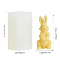 simulation rabbit silicone mold for cake decorating easter bunny candle making form animal shape plaster resin mold 45a