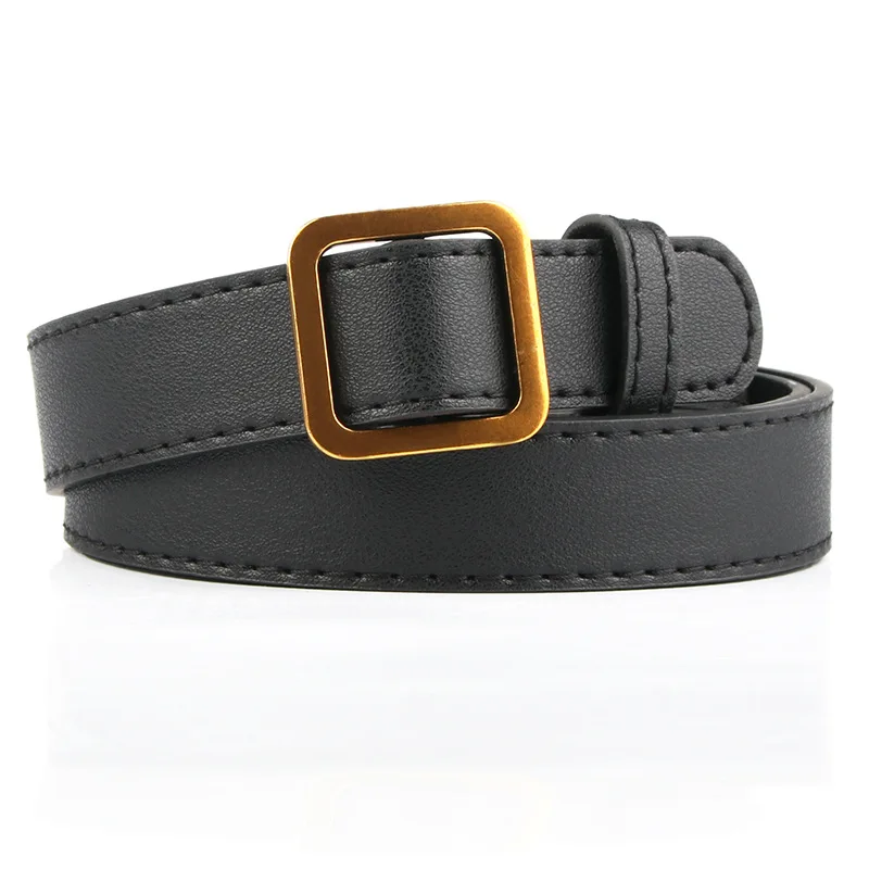 

Fashion PU Leather Belt Ancient Gold Pin Buckle Belts For Women Retro Square Buckle All-Match Belt For Jeans Designer Waistband