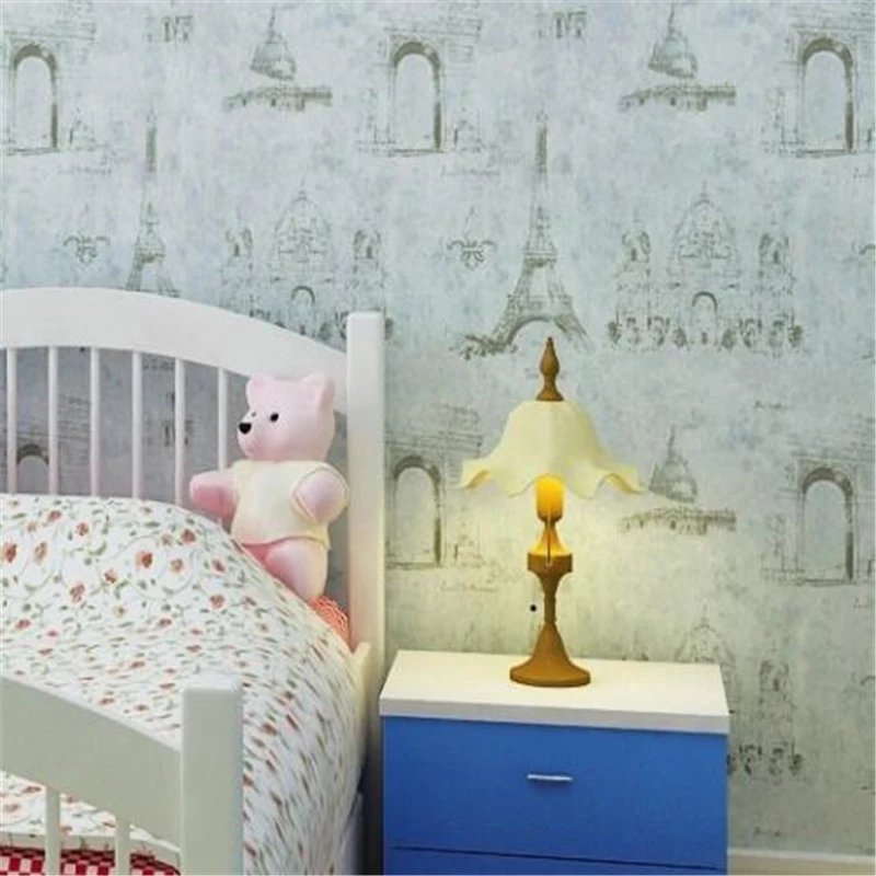 WELLYU Jane Eugene Eiffel Tower Wallpaper Kids Room Non Woven Warmer Bedroom Living TV Background | Обустройство дома