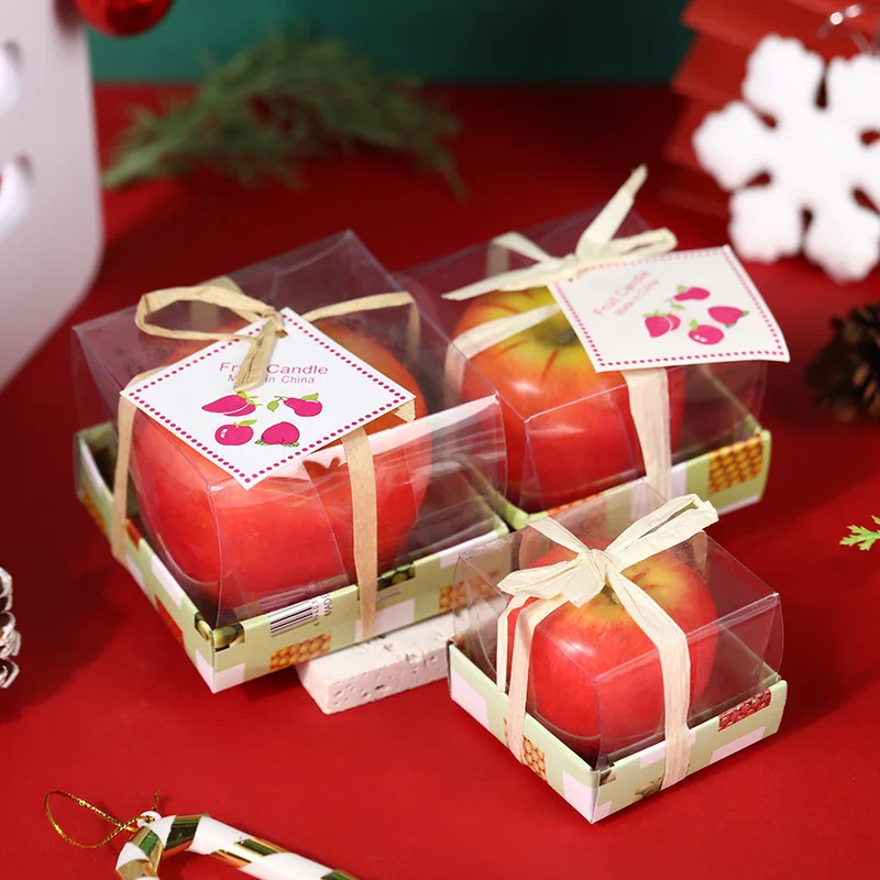 

Christmas Eve Apple Christmas Decorations Gifts for Friends Box of Apple Candles Artificial Apple Candle Artificial Fruit