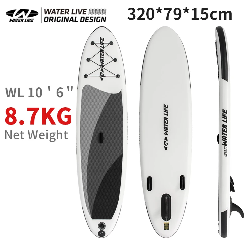 

WATERLIVE Wl20009 Inflatable Surfboard 10'6" Adult Sup Professional Paddle Board Yoga Fishing Water Sports 8.7kg With Paddle