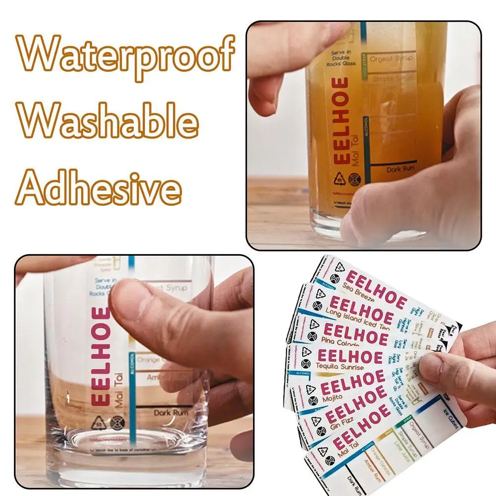 

Reusable Cocktail Recipe Stickers For Bar And Parties Kitchen Cocktail Method Accessories Suitable Bar Preparation V4B9