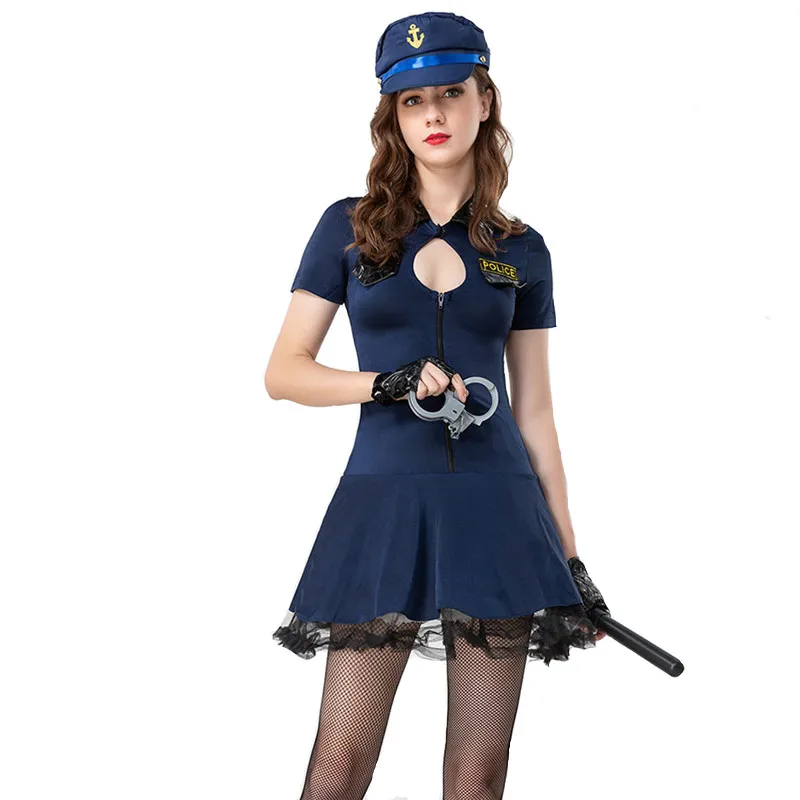 

Женский костюм для косплея полиции, униформа для Хэллоуина, карнавал, Пурим, ночной клуб, бар, ролевые игры Вечерние вечернее платье