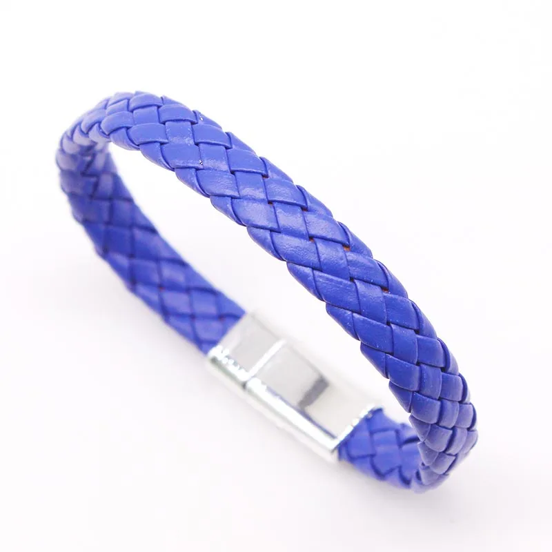 Ограниченная серия Pulseira Masculina Pulseira Feminina 21 см плетеные браслеты из искусственной кожи для браслетов и браслетов Модные мужские ювелирные изделия