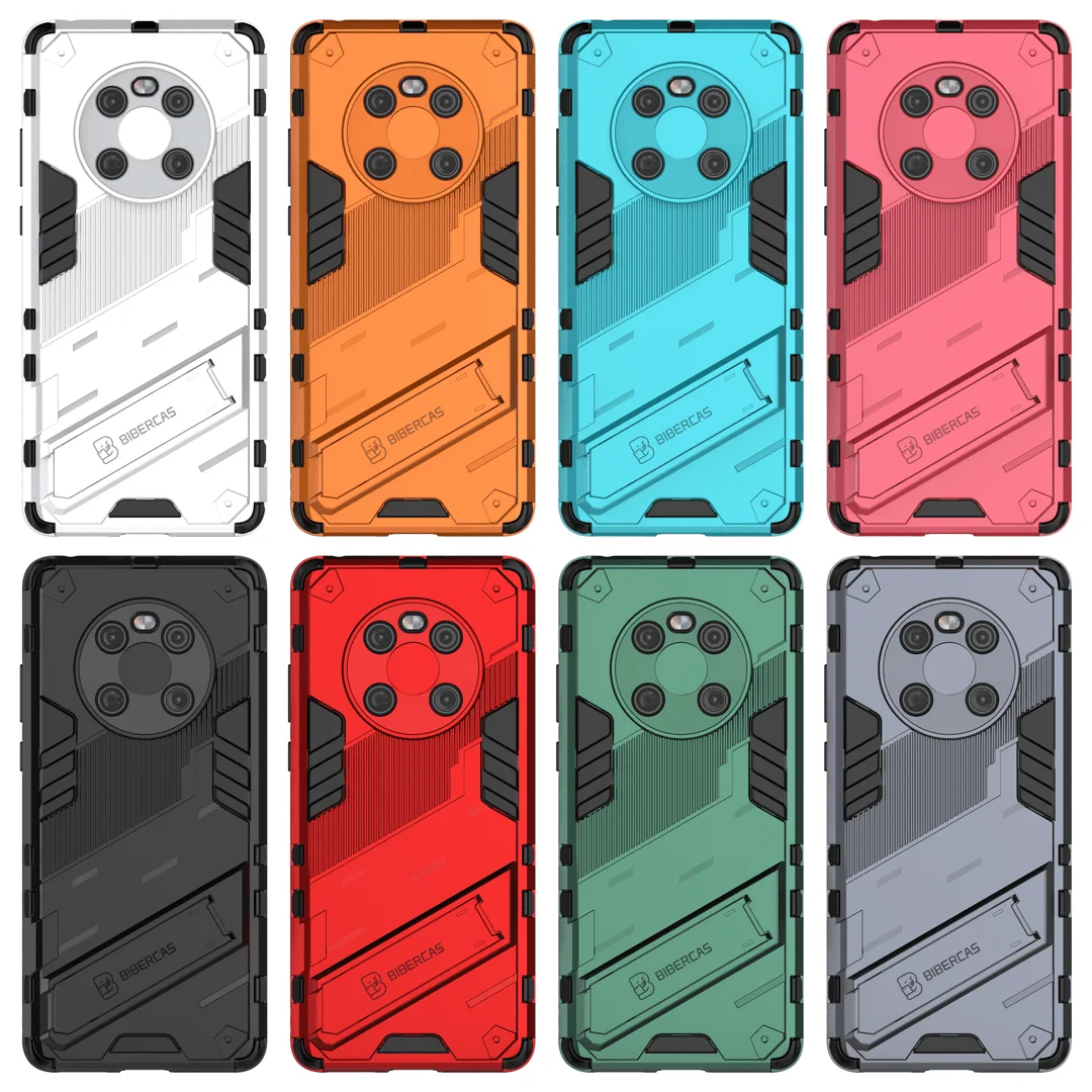 for huawei mate 40 30 pro hard rubber armor bracket cover case punk stlye protect shockproof for p 50 nova 8 pro free global shipping