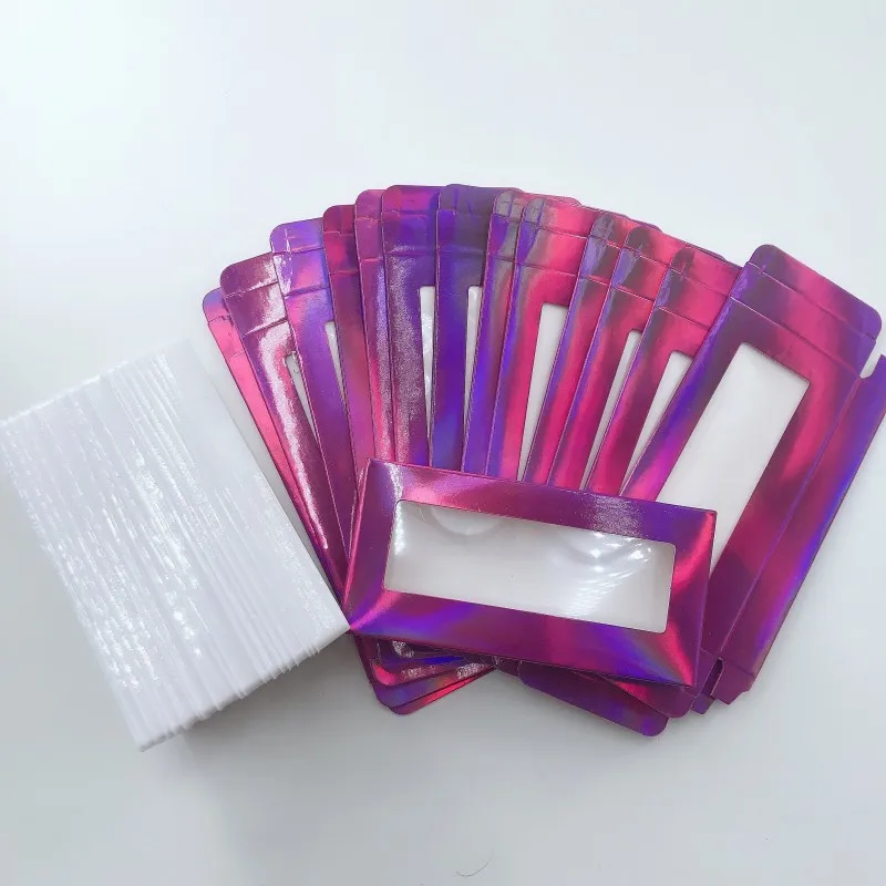 Упаковочная картонная коробка для бумажных ресниц розовая банка с логотипом под