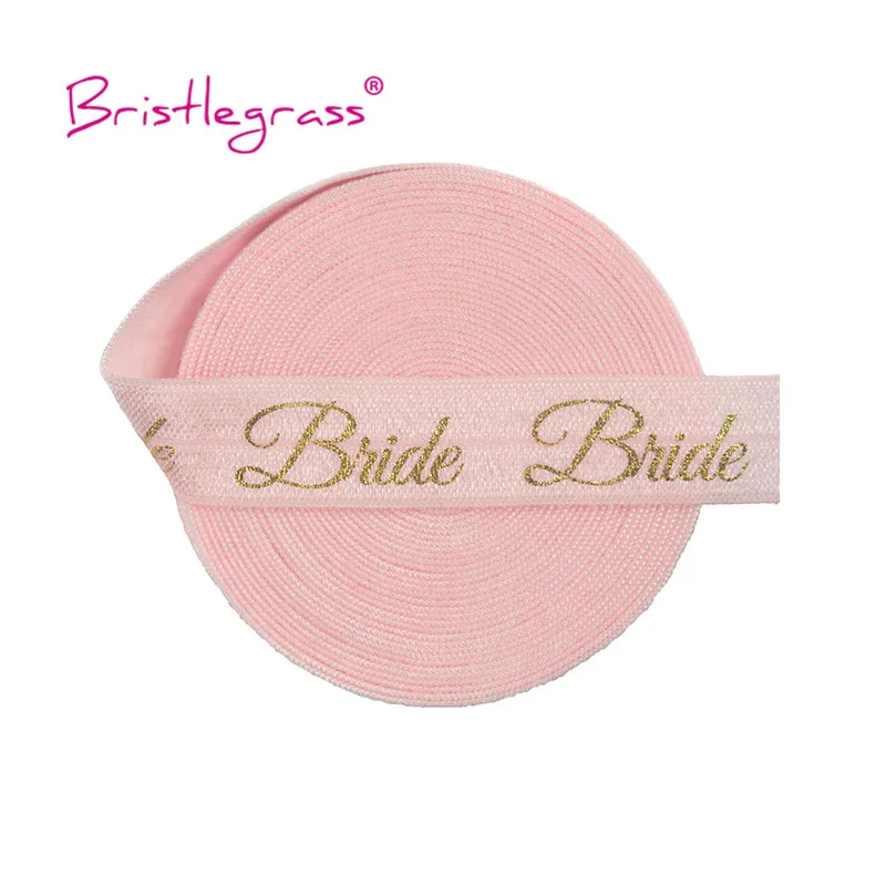 BRISTLEGRASS оптовая продажа 50 ярдов 5/8 &quot15 мм Золотая фольга для невесты с принтом