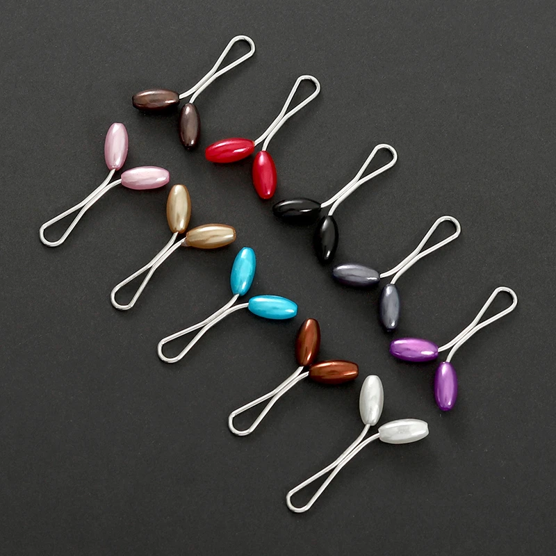 

12pcs Oval Turban Pin Clip Muslim Shawl Scarf Ladies Clip Women Pearl Silk Hijab Accessories Cardigan Safty Ladies Brooch Clips