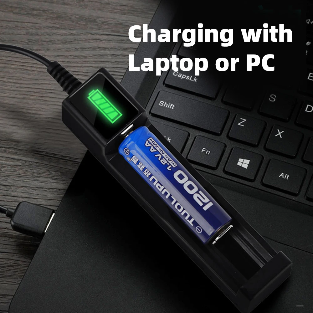 Универсальное зарядное устройство 18650 1 слот USB Li lon для 14500 10440 аккумуляторных батарей адаптер