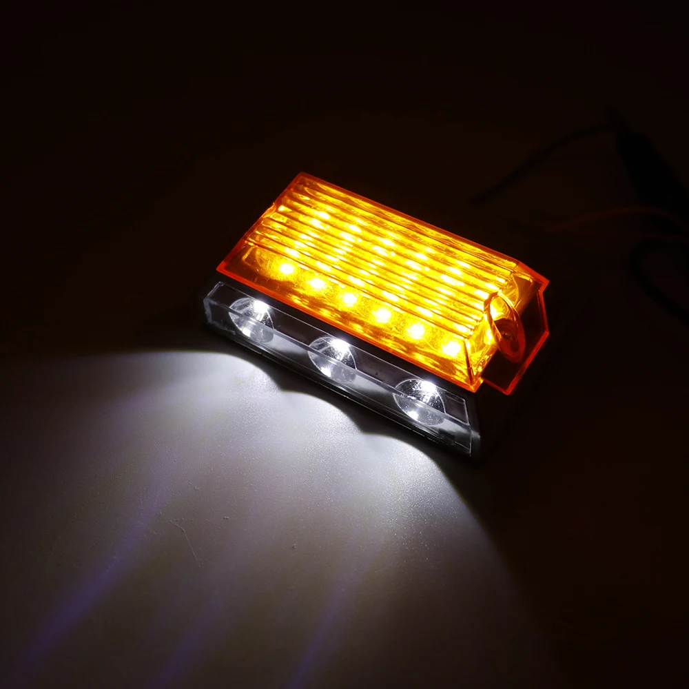 

6pcs 24V 15 LED Side Marker Light Indicator Car External Warning Tail Light Signal Lamp 3 Modes Auto Trailer Truck Lorry Amber