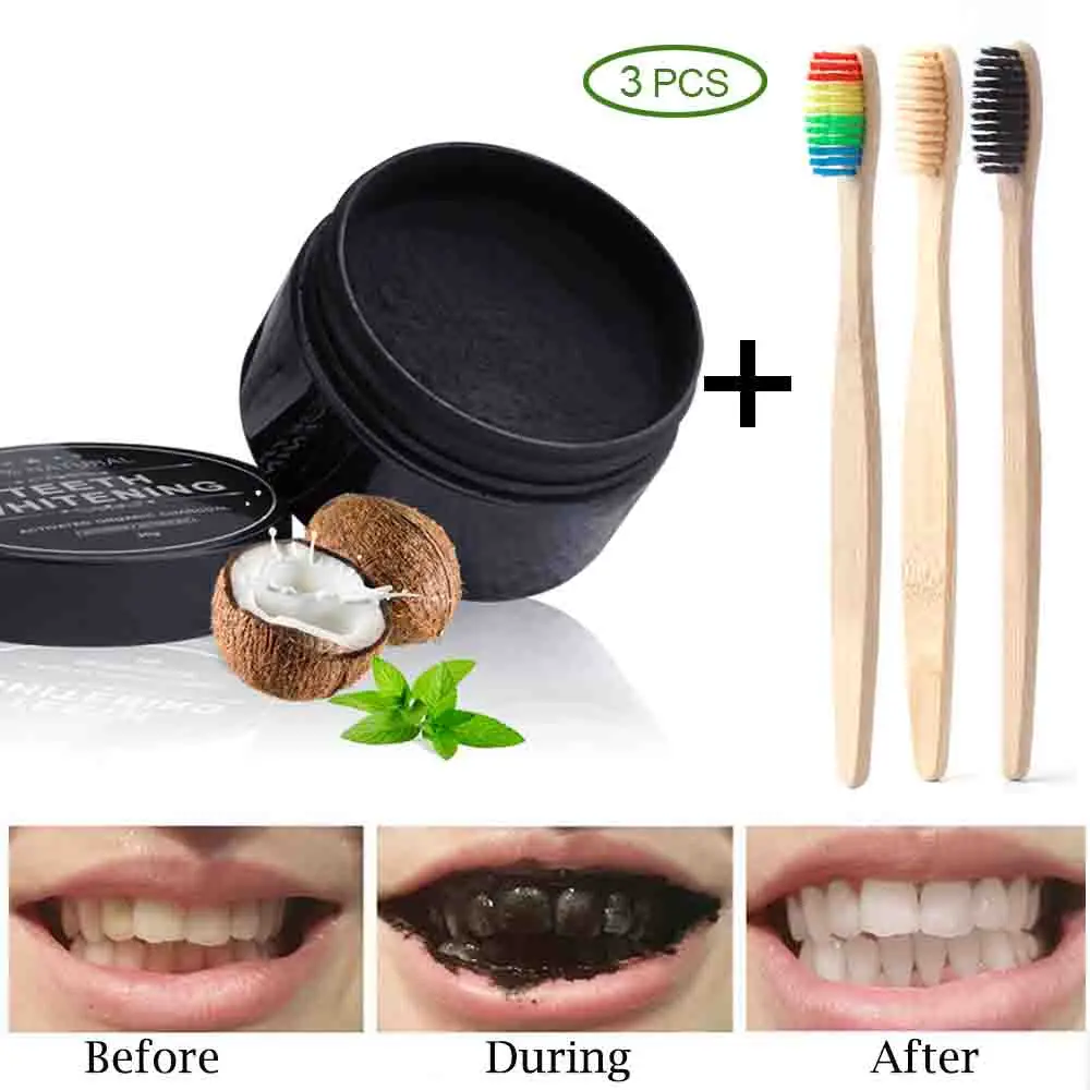 30 г отбеливание зубов натуральный бамбук активированный кокосовый уголь порошок