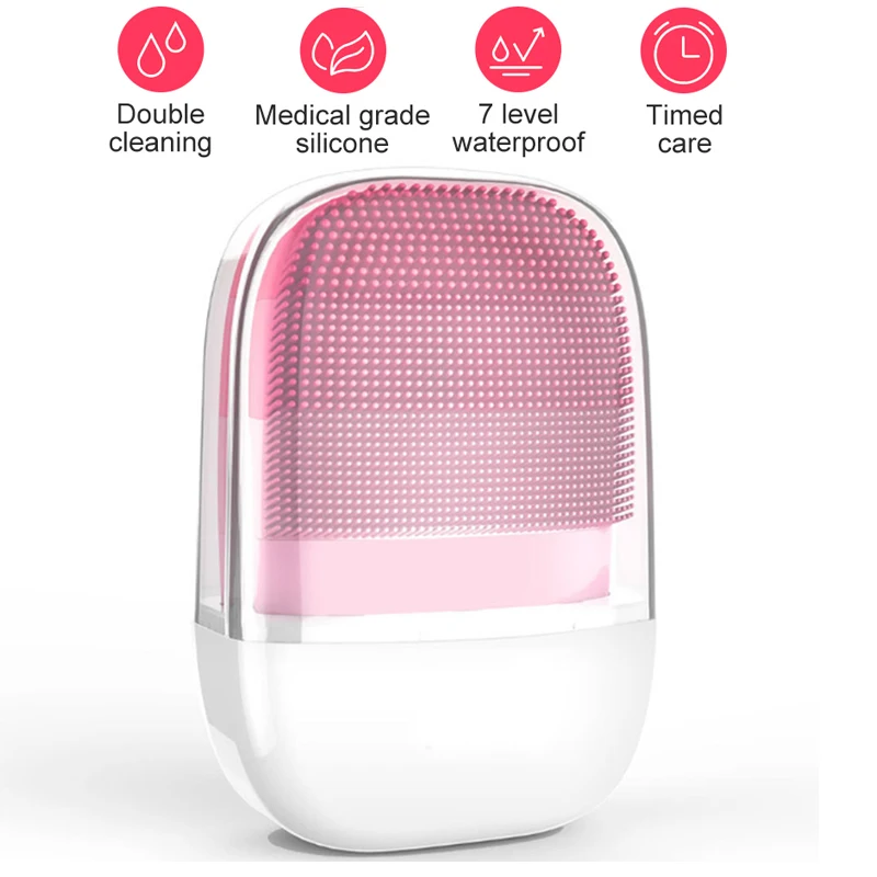 Sonic электрическая Очищающая щетка для лица массажер умный водонепроницаемый