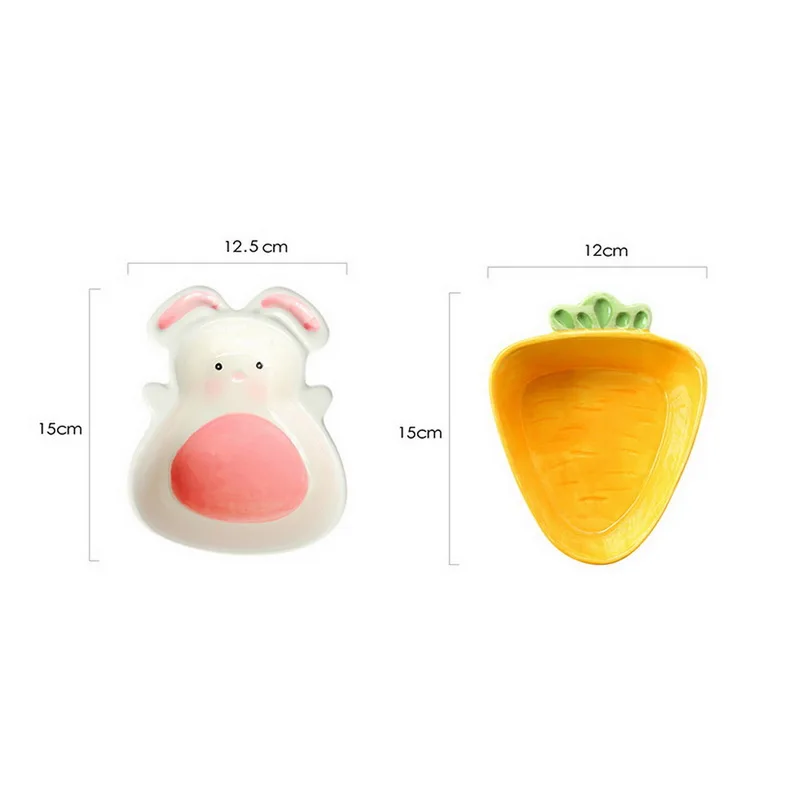 

Children's ceramic tableware bunny bowl carrot cartoon salad fruit baby food supplement bowl 1 piece