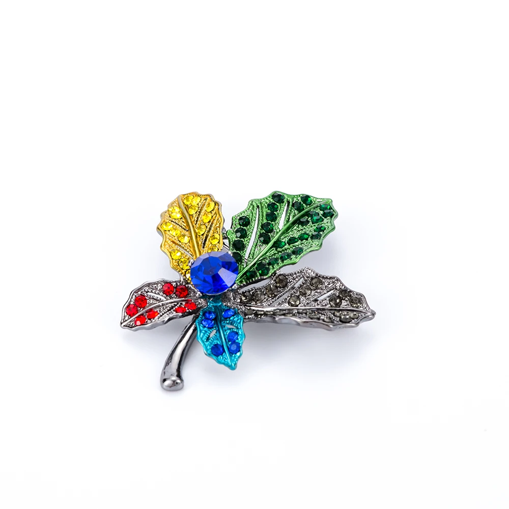multicolor 1 шт. брошь в виде кленового листа металла Винтаж для женщин и девочек CharmingExquisite воротник с лацканами булавка модные ювелирные изделия вечерние аксессуары для одежды - Окраска металла: multicolor