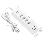 Универсальный Смарт-удлинитель с поддержкой Wi-Fi, 4 стандартных розетки