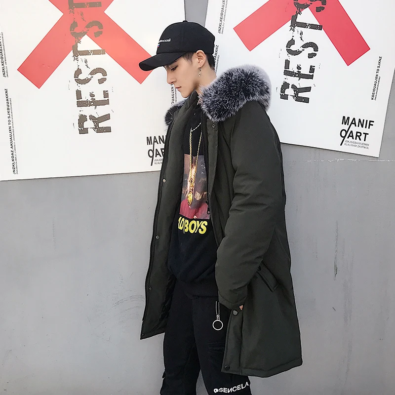 FUODRAO уличная одежда больших размеров длинные толстые мужские парки в стиле хип