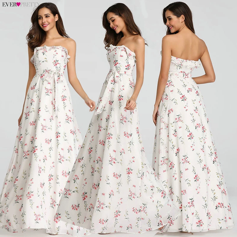 Robe De Soiree Ever красивое пляжное платье EP07242 элегантное ТРАПЕЦИЕВИДНОЕ вечернее платье с цветочным принтом длинное летнее платье в стиле бохо vestido de festa