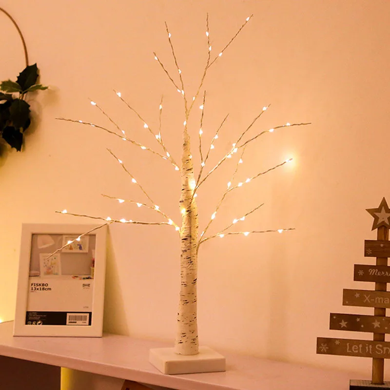 

Battery 0.6m LED Simulation Christmas Tree Light Dormitory Living Room Home Furnishing Light Warm Room Decoration Night Lights