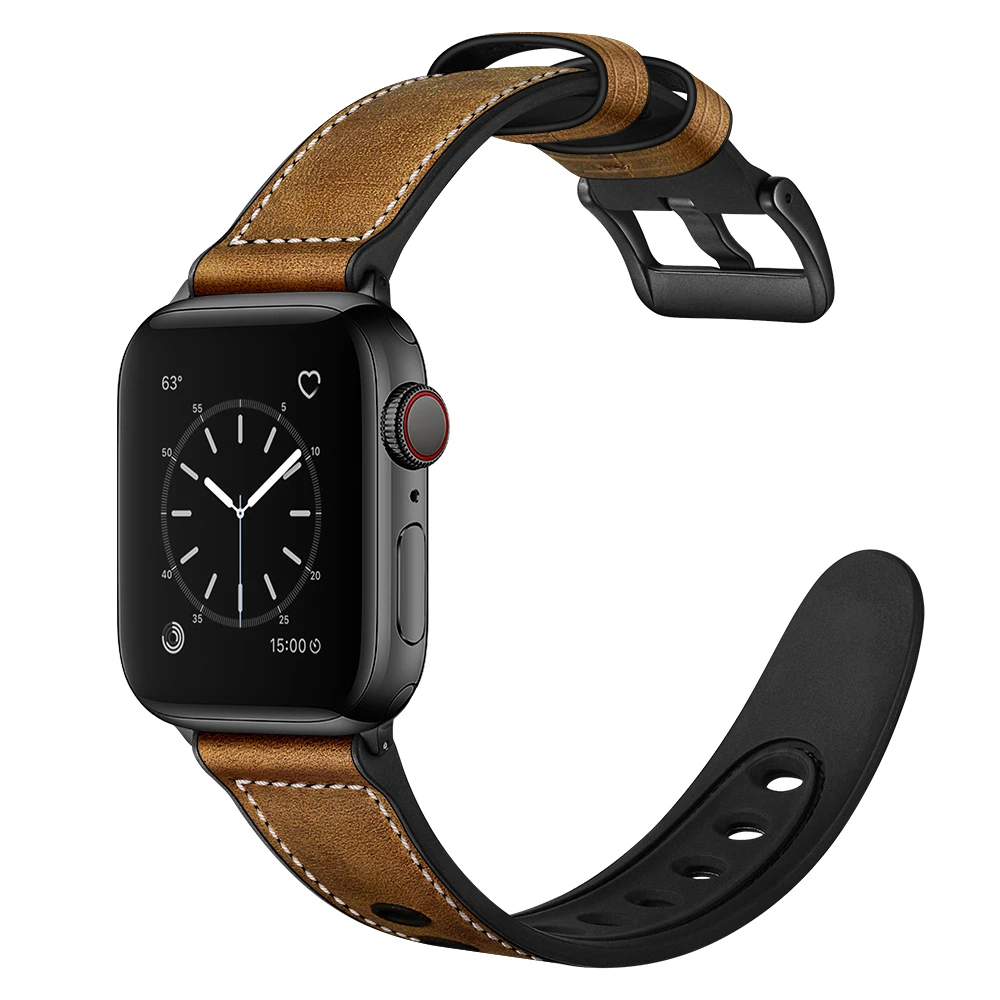 Cow Leather strap For apple watch band 44mm 40mm iwatch Series 6 5 4 3 2 1 watch Accessories loop 42mm 38mm bracelet Replacement