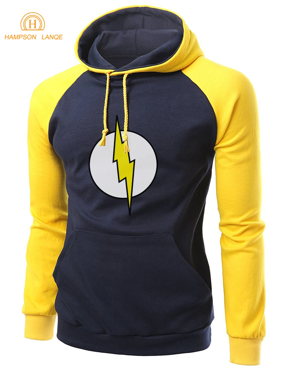 Мужская теплая флисовая толстовка с капюшоном Супермен флэш реглан на осень и