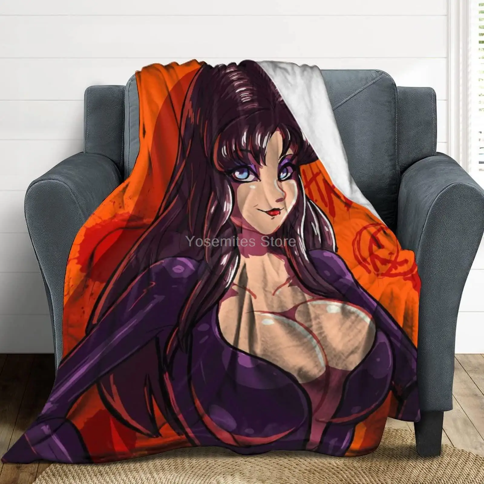 Rnnwosio Elvira Mistress of Dark Super Soft Anti-Swelling Blanket Japanese Animation Art Warm and Comfortable Home Decoration Gi | Дом и сад