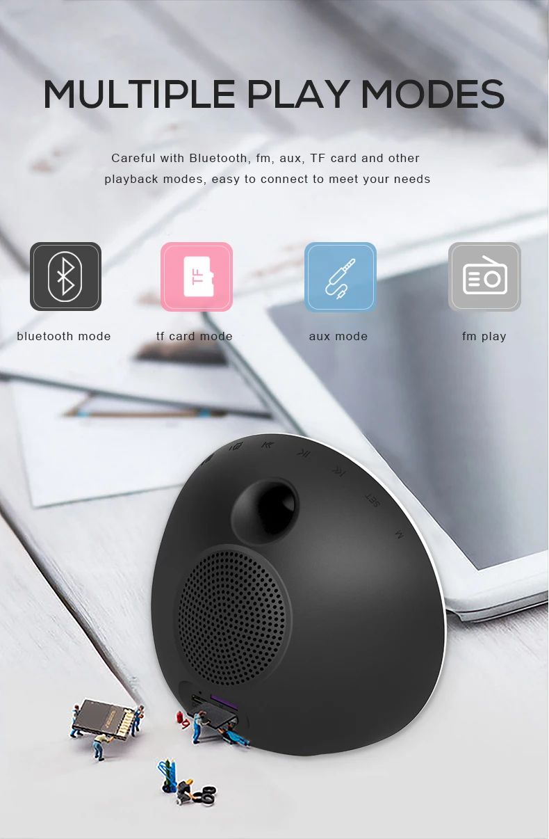 SOAIY E19 беспроводной Bluetooth динамик ночник аудио домашний сабвуфер стерео маленькая портативная наружная рация будильник