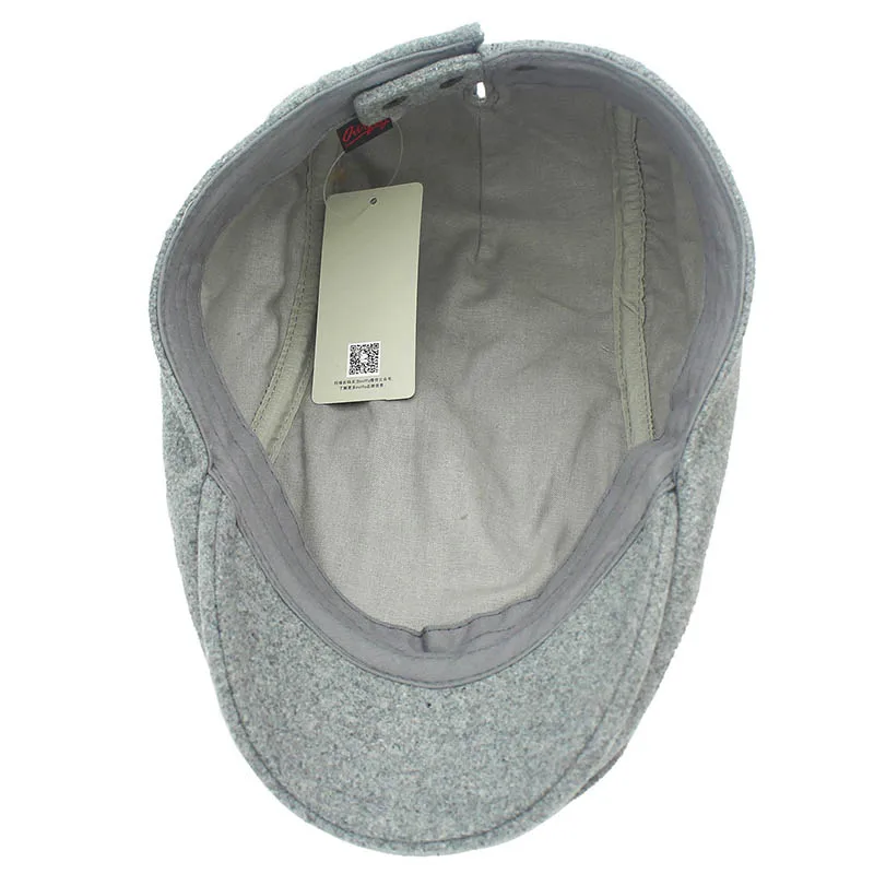 Outfly Зимняя шерстяная шапка мужская берет Кепка классический дизайн плоская