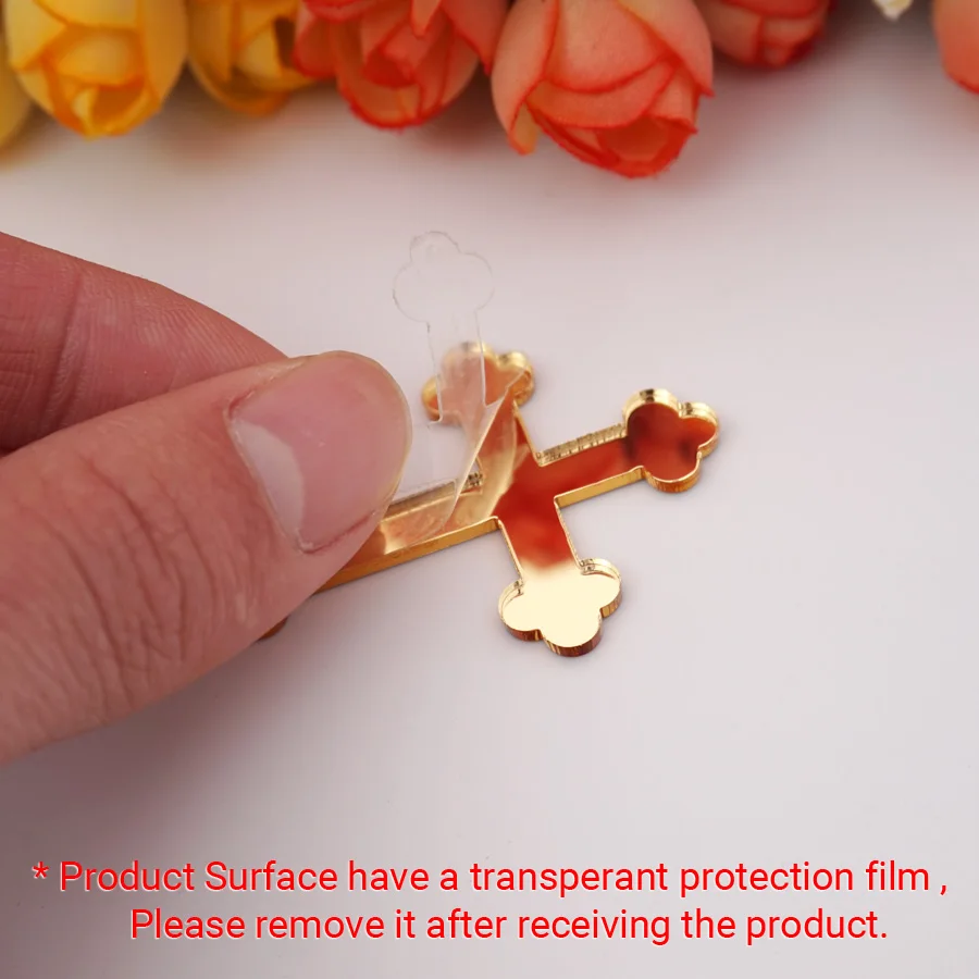 

20pcs/Lot 11cm height Wedding Party Cross Cake Topper For Baptism Wedding Decoration First Communion Baby Show Decor