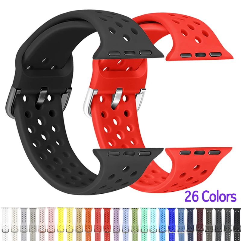 Силиконовый ремешок для Apple Watch Series 5 iWatch 40MM 44MM 4 3 2 1 Ремешок Резиновый браслет