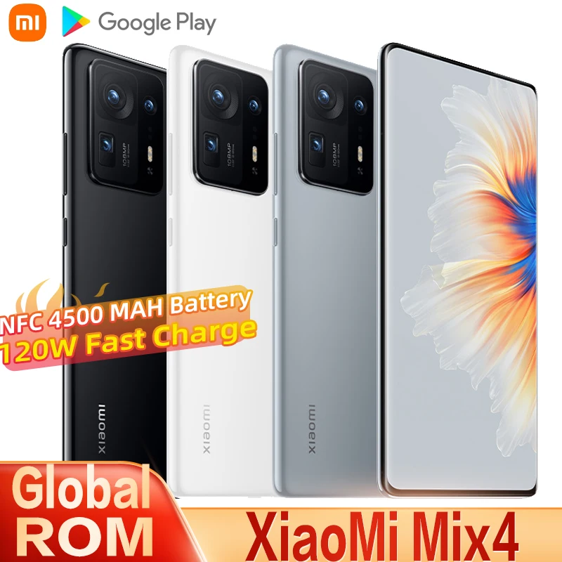 Global ROM Xiaomi MIX 4 5G Smartphone Snapdragon 888+ 120W Fast Charge 108MP Pixel 20MP Under Screen Camera 120Hz Display