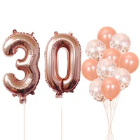 birthday balloons 13 16 18 21 30 40 50th birthday number balloons rose gold sequins birthday party decoration balloons