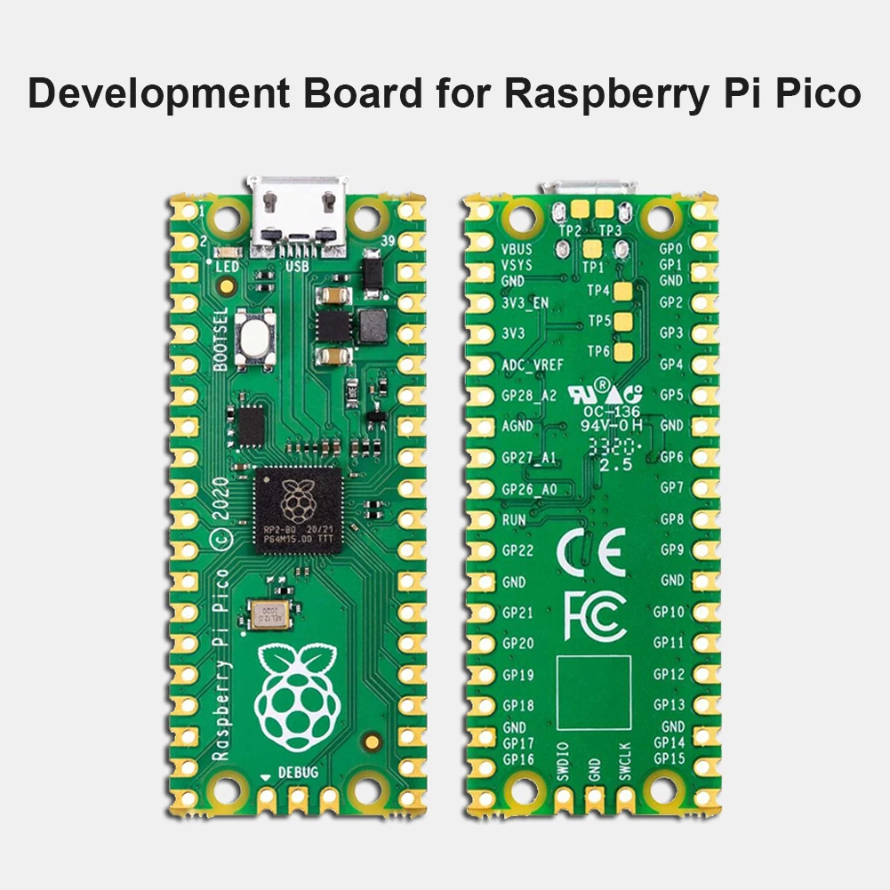 

Для Raspberry Pi Pico Development Board высокопроизводительный Cortex-M0 + Двухъядерный процессор ARM RP2040 40Pin микроконтроллер