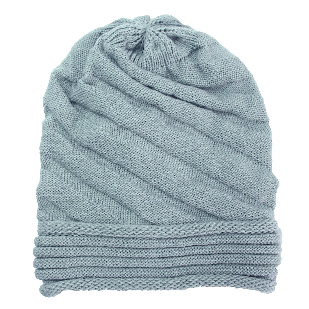 Женская модная уличная одноцветная вязанная крючком шапка зимняя Skullies Gorros