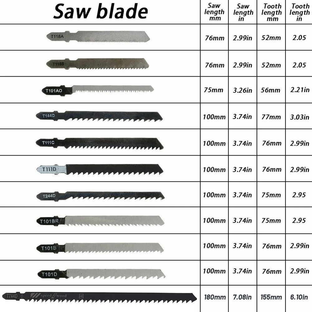 

57Pcs Jig Saw Blade Wood Cutting T-Shank T118A T118B T144D T111C T111D T244D T101BR T101AO T101B T101D For Bosch Dewalt Maki