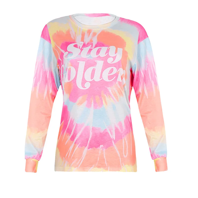 

Hot Style European Women's Summer New Loose Casual Print Home Wear Long Sleeve Summer Tops for Women 2020 Woman Tshirts